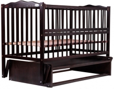 Дитяче ліжко Babyroom Веселка маятник, відкидний бік DVMO-2 бук wenge